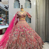 Bridal Peacock Embroidered Lehenga