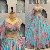 Designer Georgette Printed Lehenga