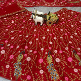 Reddish Bridal Embroidered Lehenga