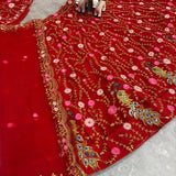 Reddish Bridal Embroidered Lehenga