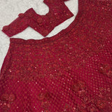 Beautiful Dark Pink Embroidered Lehenga