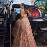 Peach Royal Embroidered Lehenga