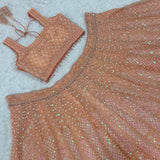 Peach Royal Embroidered Lehenga