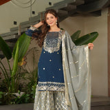 Designer Embroidered Top Plazzo