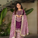 Designer Embroidered Top Plazzo