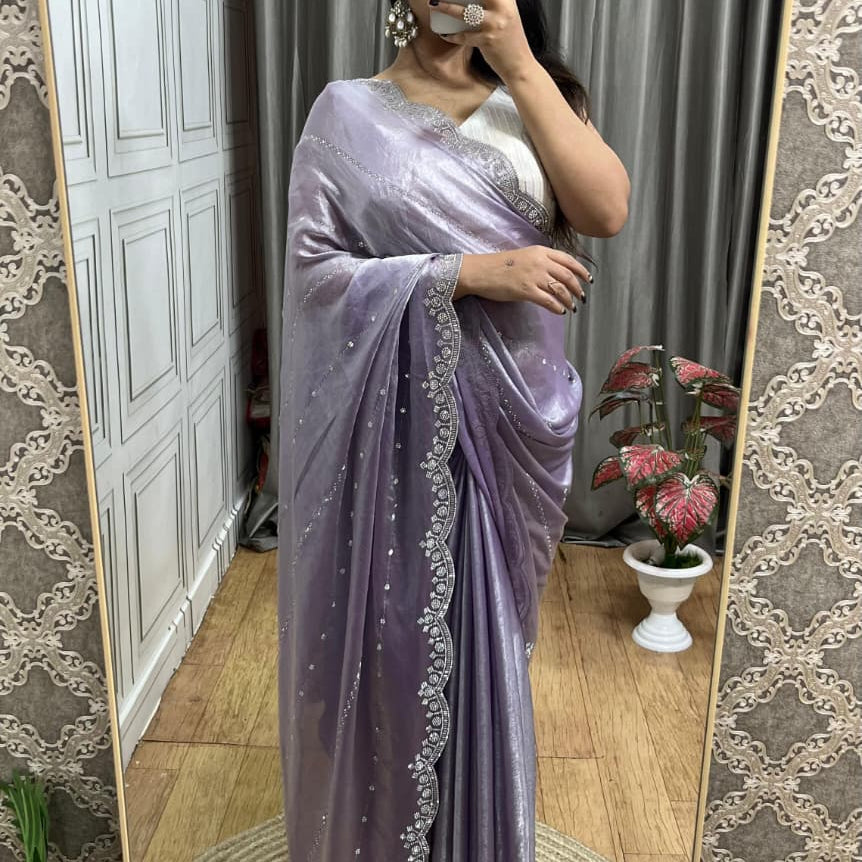 Pretty Fendy Jarkan Dimond Saree