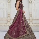 Fabulous Metallic Embroidered Bridal Lehenga