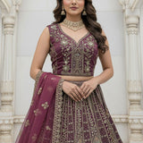 Fabulous Metallic Embroidered Bridal Lehenga