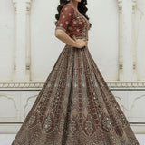 Fabulous Metallic Embroidered Bridal Lehenga