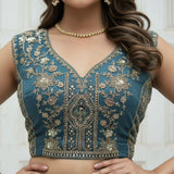 Fabulous Metallic Embroidered Bridal Lehenga