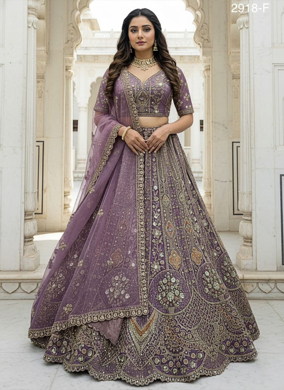 Lavish Metallic Embroidered Bridal Lehenga
