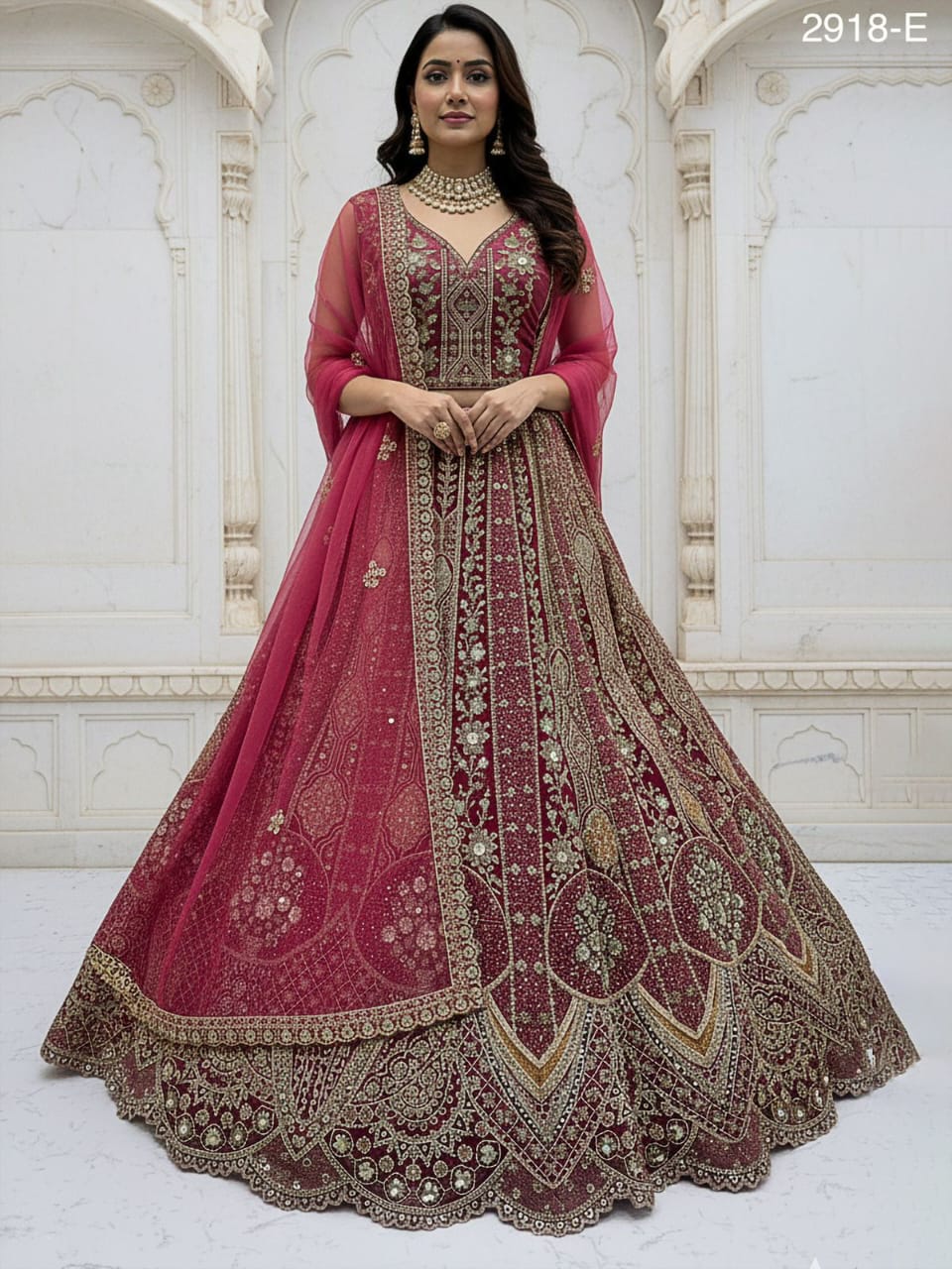 Lavish Metallic Embroidered Bridal Lehenga