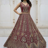 Lavish Metallic Embroidered Bridal Lehenga