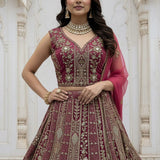 Lavish Metallic Embroidered Bridal Lehenga