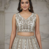 Lavish Metallic Embroidered Bridal Lehenga
