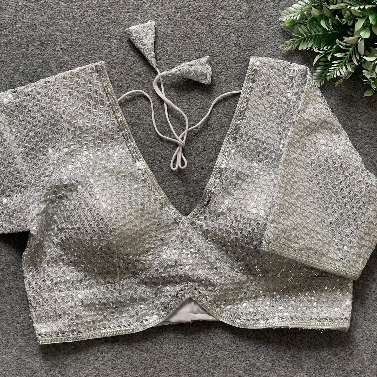 Heavy Deep Neck Saree Blouse