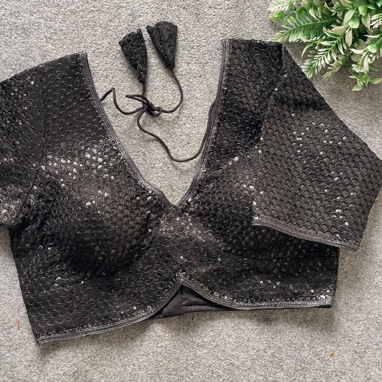 Heavy Deep Neck Saree Blouse