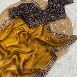 Premium pure soft Fendy satin saree