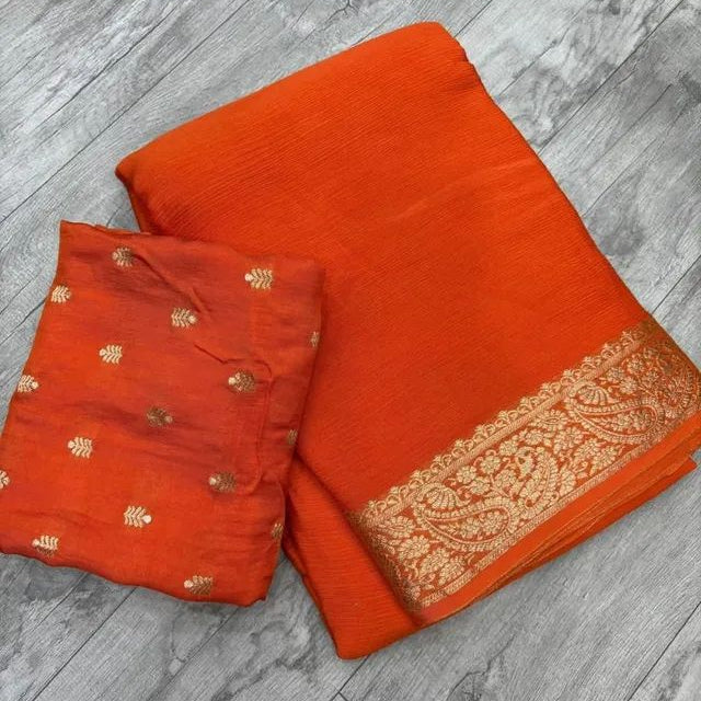 Designer Viscose Chinon Saree