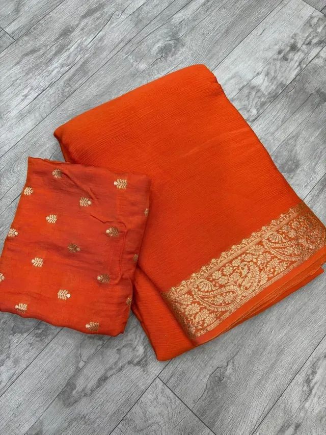Designer Viscose Chinon Saree