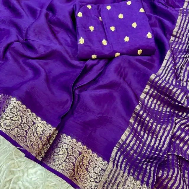 Designer Viscose Chinon Saree