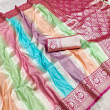 Multi Color Banarasi Silk Saree