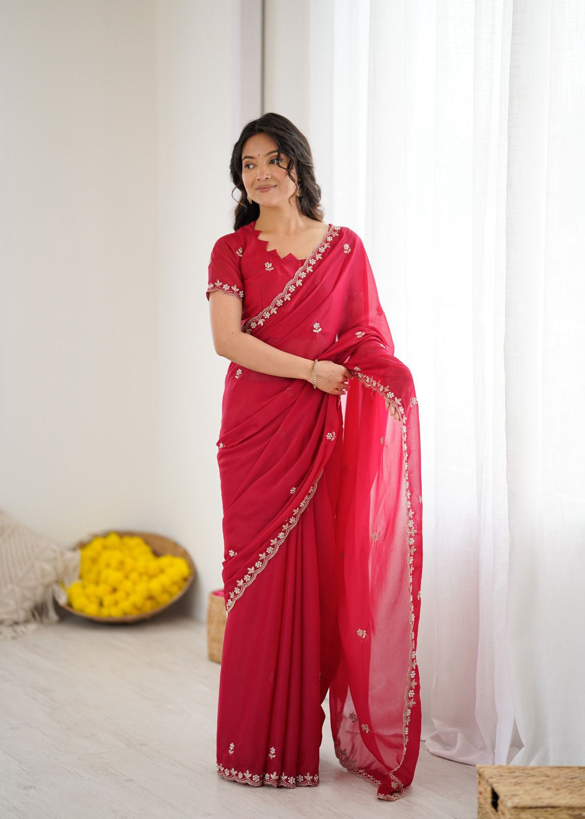 Festive Star Georgette Silk Saree