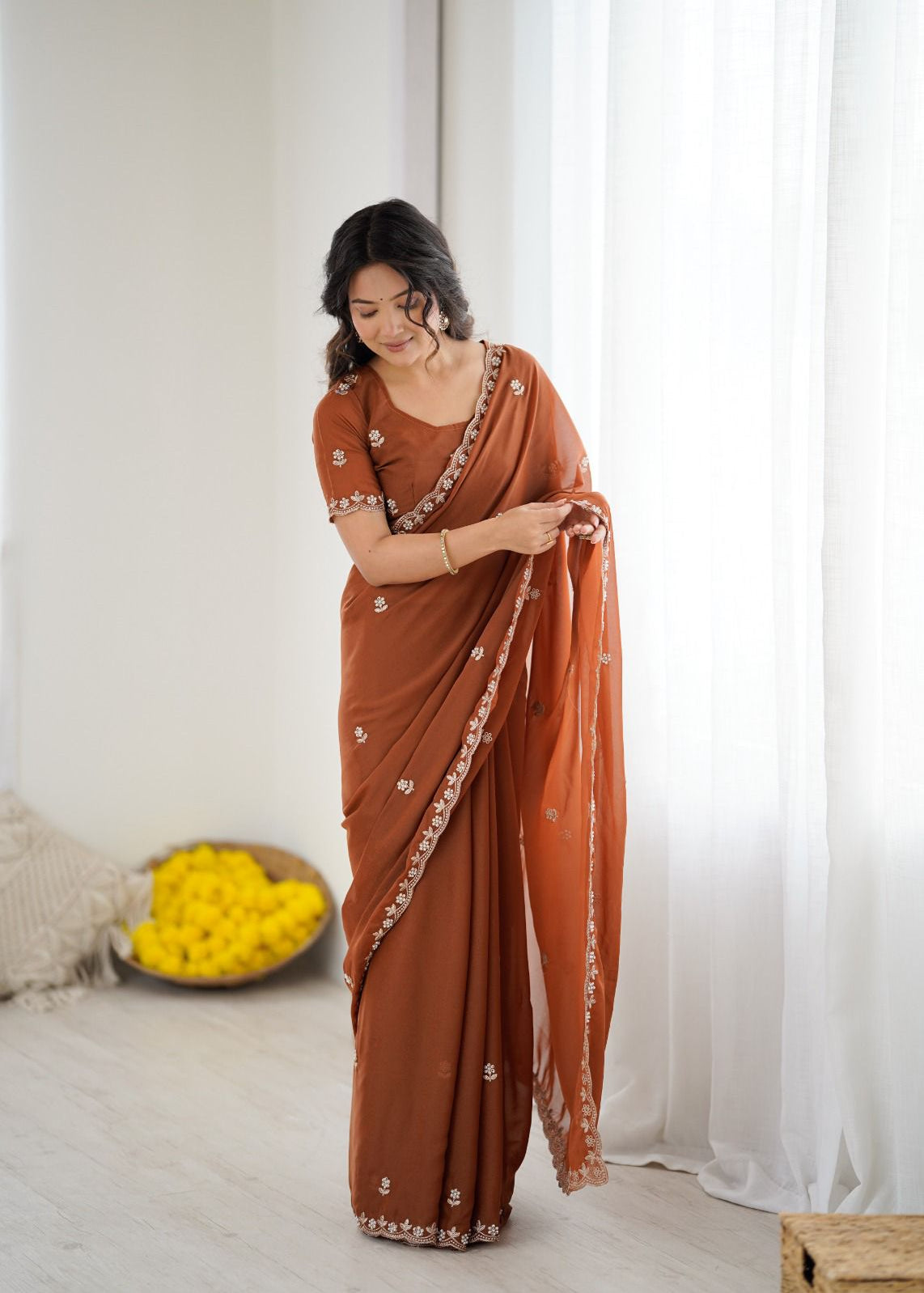 Festive Star Georgette Silk Saree