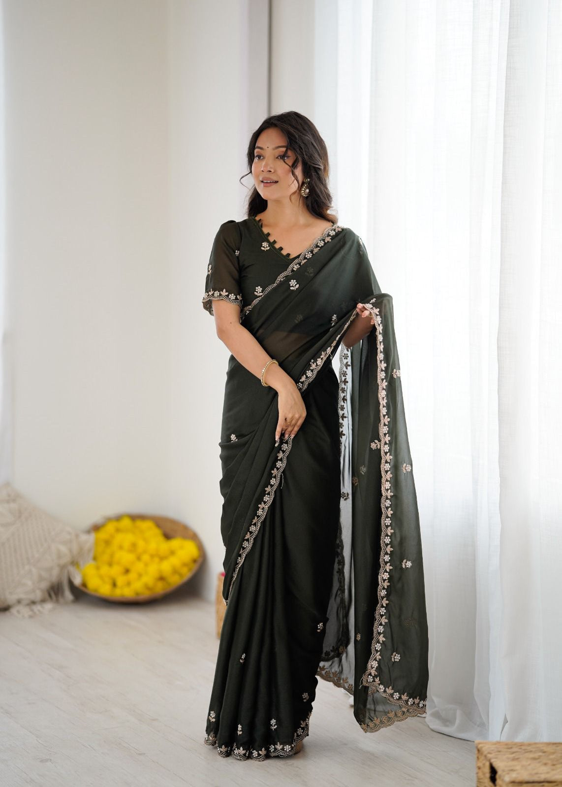 Festive Star Georgette Silk Saree