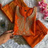 Designer Straight Roman Silk Suit