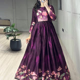 Designer Printed Manipuri Silk Gown
