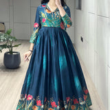 Designer Printed Manipuri Silk Gown