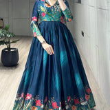 Designer Printed Manipuri Silk Gown