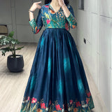 Designer Printed Manipuri Silk Gown