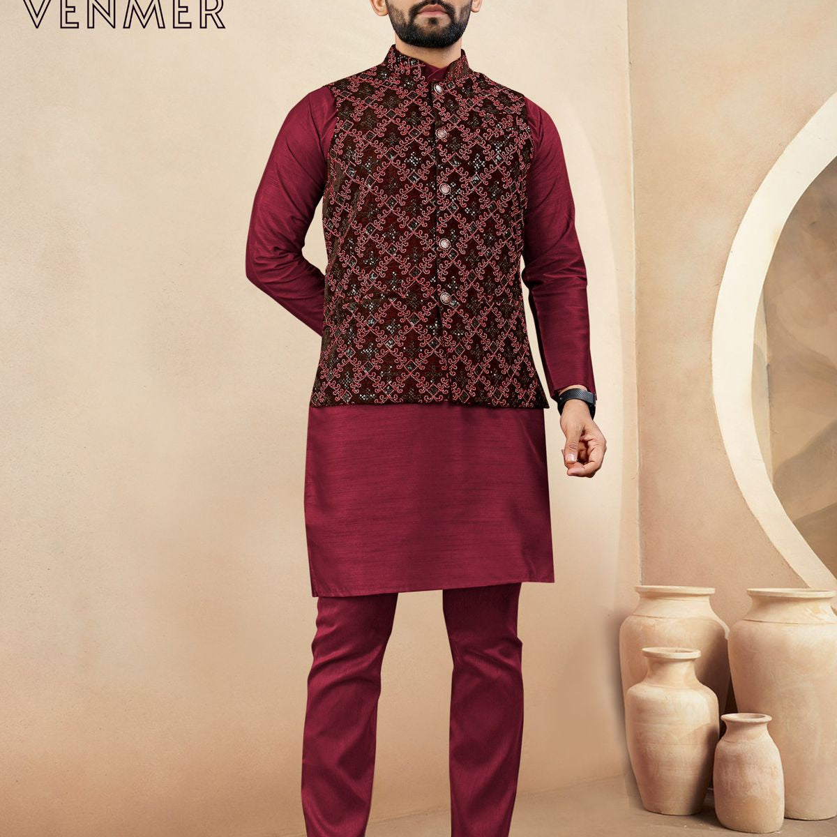 Presenting new party wear silk kurta pyjama