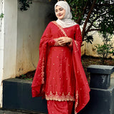 Festive Embroidered Straight Suit