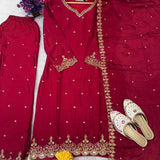Festive Embroidered Straight Suit