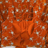 Orange Celebrity Embroidered Gown