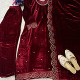 Maroon Lavish Velvet Suit Collection