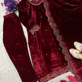 Maroon Lavish Velvet Suit Collection