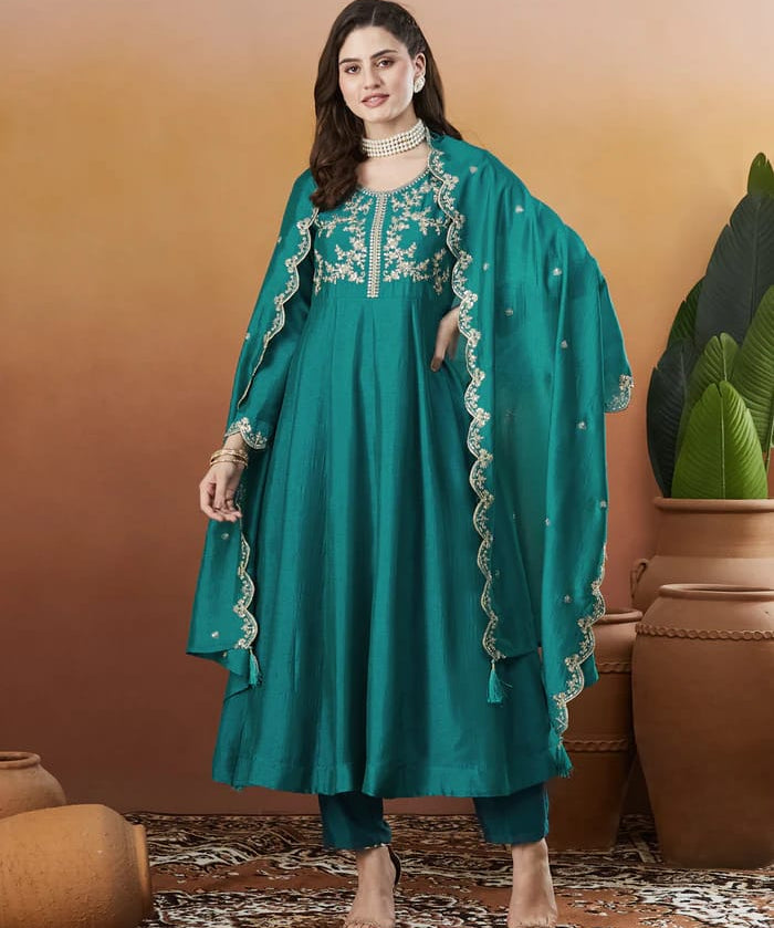 Dashing Embroidered Silk Suit