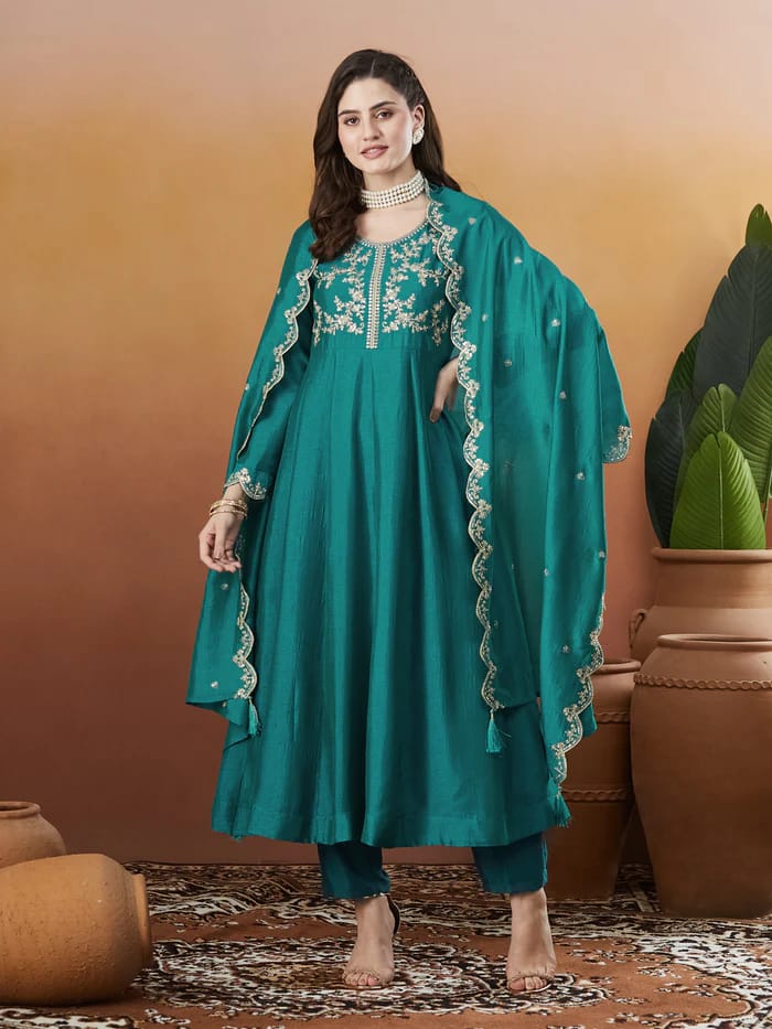 Dashing Embroidered Silk Suit