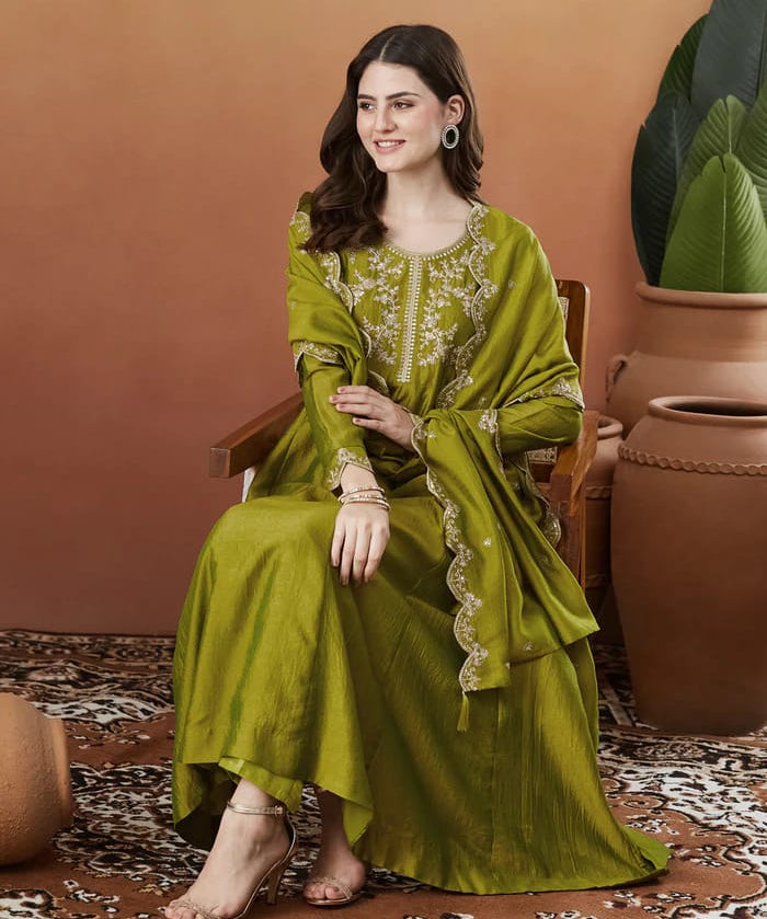 Dashing Embroidered Silk Suit