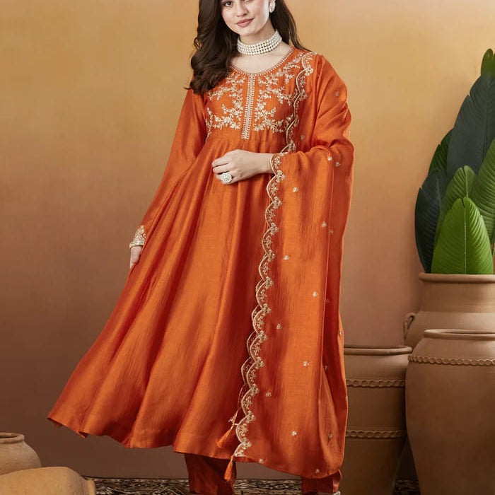 Dashing Embroidered Silk Suit