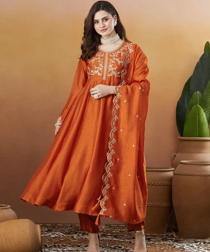 Dashing Embroidered Silk Suit