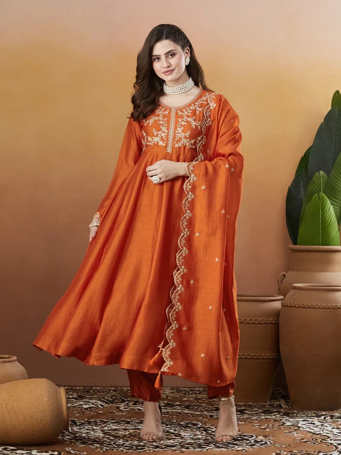 Dashing Embroidered Silk Suit