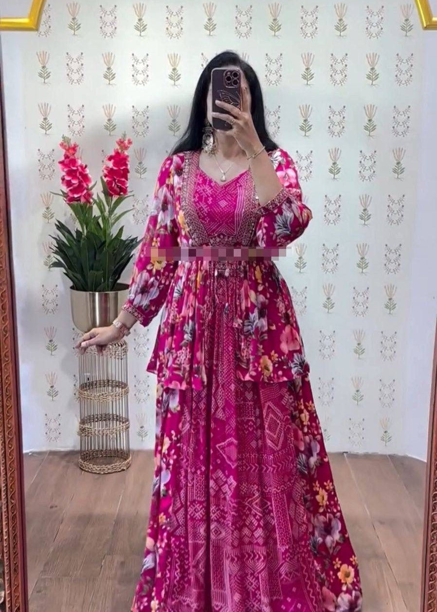 Fancy Crop Top Printed Lehenga