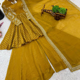 Designer Embroidered Top Plazzo