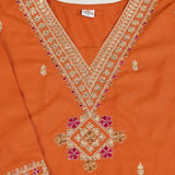 Orange Embroidered Kurti Pent