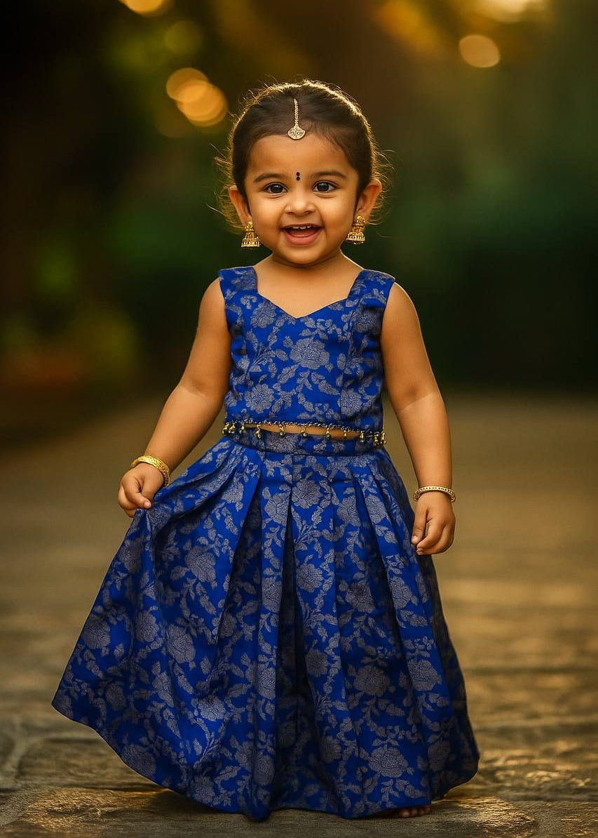 Kids Banarasi Silk Lehenga Choli